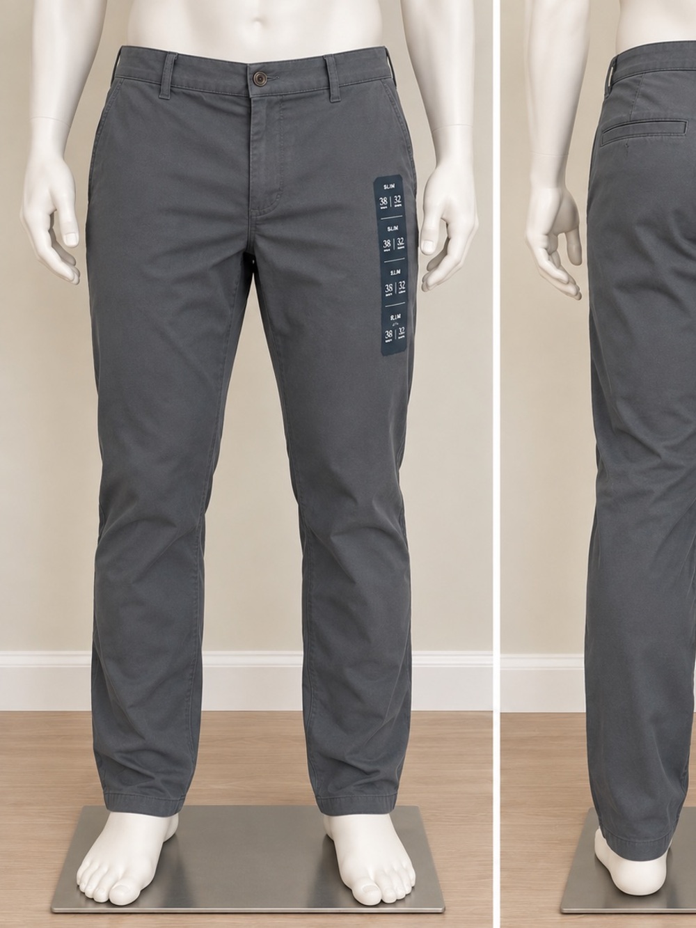 J. Crew Slim Straight Chinos in Charcoal